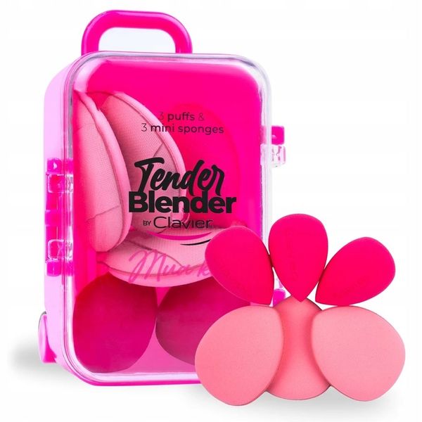 Clavier Tender Blender Zestaw Mini Gąbek Do Makijażu Mua Kit 3+3 - Pink zdjęcie 3