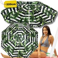 PARASOL 220CM NA PLAŻĘ W PALMY PLAŻOWY OGRODOWY ŁAMANY SKŁADANY BIWAKOWY