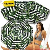 PARASOL 220CM NA PLAŻĘ W PALMY PLAŻOWY OGRODOWY ŁAMANY SKŁADANY BIWAKOWY