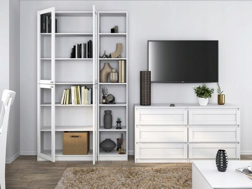 WITRYNA REGAŁ W40 PAFOS SZAFKA NA KSIĄŻKI BIAŁY DO SALONU, BIURA, na Arena.pl