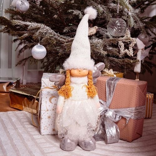 Skrzat AURIE aniołek stojący długie nogi biało-srebrny 86 cm HOMLA na Arena.pl