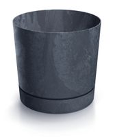 doniczka okrągła tubo p beton effect 240e z podstawką | antracyt