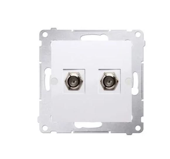 Simon54 Gniazdo SAT 2xF DASF2.01/11 białe zdjęcie 1