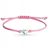 Bransoletka dla dziewczynki srebrna sznurkowa dzieci dziewczynek srebro 925