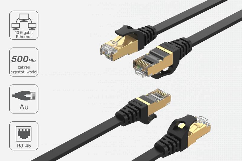 Unitek Kabel sieciowy płaski Ethernet Cat.7 5m zdjęcie 3