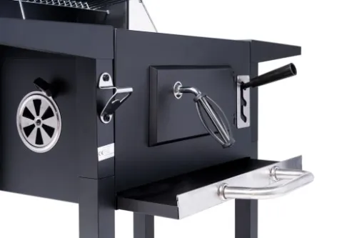 GRILL GRIL OGRODOWY WĘGLOWY POKRYWA POPIELNIK TERMOMETR na Arena.pl