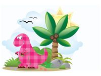 60X40CM RÓŻOWY DINOZAUR OBRAZ