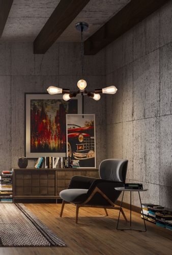 Sparta lampa wisząca czarny 5x60W E27 na Arena.pl