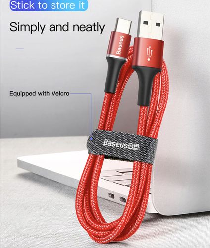 BASEUS PANCERNY SZYBKI KABEL LED USB-C 3A 100CM na Arena.pl