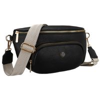 miejska, czarna nerka damska ze skóry ekologicznej zawieszona