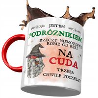 Kubek Czerwony Dla Podróżnika Na Cuda Trzeba Z Nadrukiem Ze Zdjęciem