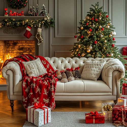 NARZUTA NA ŁÓŻKO KOC 170 x 200 PLED KAPA PIKOWANA ŚWIĄTECZNA WZORY ŚWIĘTA na Arena.pl