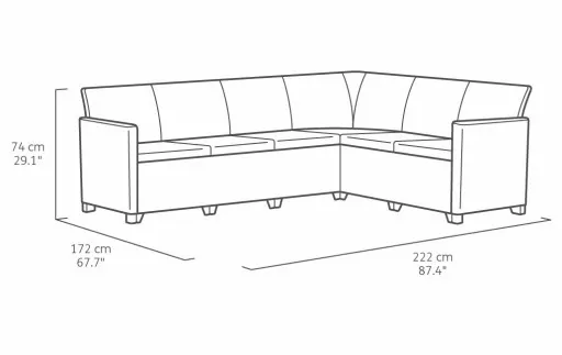 NAROŻNIK MARIE 6 OS TECHNORATTAN GRAFIT zdjęcie 5