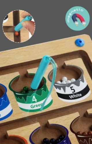 GRA DREWNIANY LABIRYNT NAUKA LICZENIA I KOLORÓW SORTER SUPER PREZENT na Arena.pl