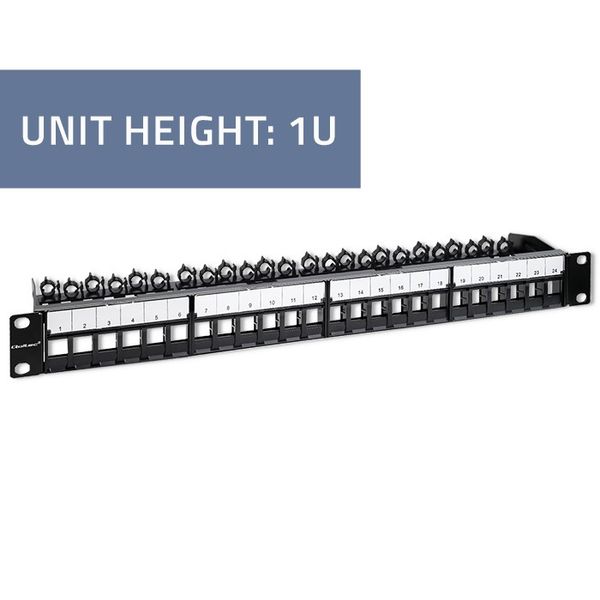 Qoltec Solidny stalowy Patch panel do szaf RACK 19'' 24 porty 1U UTP zdjęcie 4