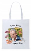 Donald Tusk Platforma Torba Eco Biała Shopper Z Nadrukiem Ze Zdjęciem