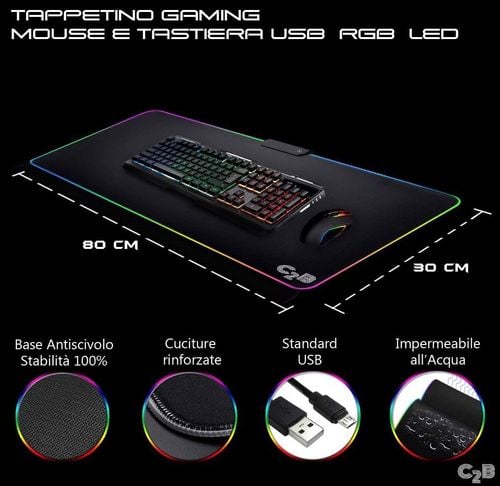 Podkładka Gamingowa Led Pod Mysz Xxl 80X30 Cm na Arena.pl