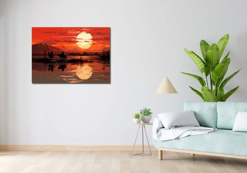 Obraz 100x70cm Zachód Słońca na Prerii na Arena.pl