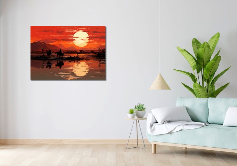 Obraz 100x70cm Zachód Słońca na Prerii zdjęcie 2