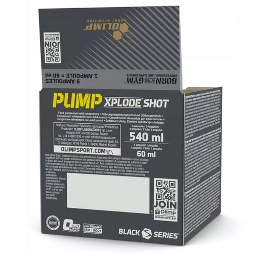 Olimp Pump Xplode Shot 9x 60 ml Pomarańcza Szot Przedtreningowy Ampułka na Arena.pl