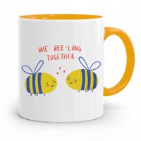 Kubek Żółty Na Walentynki We Bee Long Together Z Nadrukiem Ze Zdjęciem