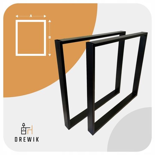 NOGI DO STOŁU BIURKA METALOWE CZARNE 80x72 CM PROFIL 6x2 CM LOFTOWE 2 na Arena.pl