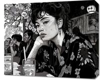 Obraz 60x50cm Czarne Kimono