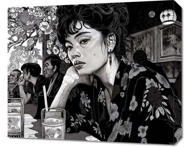 Obraz 60x50cm Czarne Kimono zdjęcie 1