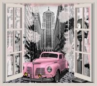 FOTOTAPETA 3D OKNO widok dla dzieci samochody cars