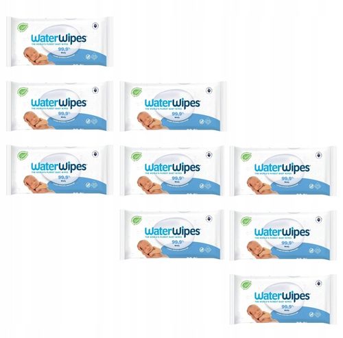 WATERWIPES NAWILŻANE MOKRE DLA DZIECI 540 SZTUK 99,9% WODY na Arena.pl