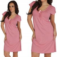 Ładna Koszula Nocna ładna z wiskozy krótki rękaw