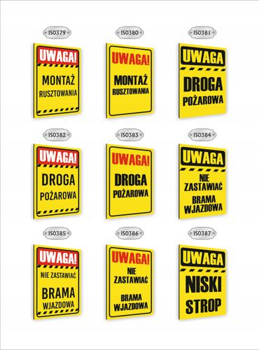 Tabliczka znak informacyjny dibond 20X15 UWAGA MATERIAŁY ŁATWO ZAPALNE na Arena.pl