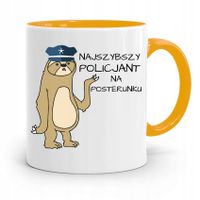 Kubek Żólty Najszybszego Policjanta Policjantki Z Nadrukiem Ze Zdjęciem