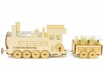 POCIĄG DREWNIANY Z KARAFKĄ I KIELISZKAMI GRAWER na Arena.pl