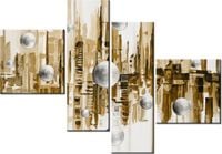 100 70CM OBRAZ 4 ELEM MIASTO ZE SNU SEPII DRUK PŁÓTNO RAMA