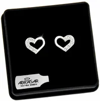 SREBRNE KOLCZYKI SERCA z CYRKONIAMI NA PREZENT DLA NIEJ