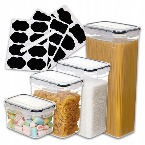 POJEMNIK SŁOIK PLASTIKOWY NA MAKARON KASZE PUDEŁKA NA ŻYWNOŚĆ 14szt na Arena.pl
