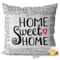 Poszewka 3D bawełna satyna 40x40cm HOME SWEET HOME