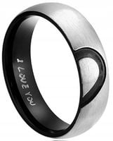 SERCE OBRĄCZKA PIERŚCIONEK ŚLUBNA STAL 316L r.22