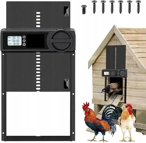 AUTOMATYCZNE DRZWI DO KURNIKA OTWIERANIE Z TIMEREM PROGRAMATOR CZUJNIK na Arena.pl