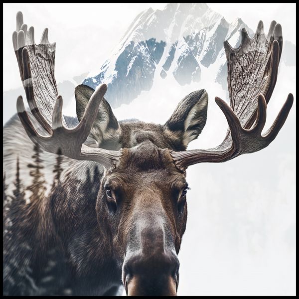 Plakat 100x100cm Łoś Duch Lasu zdjęcie 2