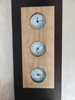 Stacja pogodowa drewniana zegar barometr termometr higrometr drewno 3x