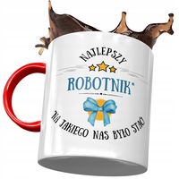 Kubek Czerwony Dla Robotnika Najlepszy Robotnik Z Nadrukiem Ze Zdjęciem