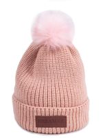 Czapka zimowa dziewczęca z pomponem DREAMER różowa 50-52 YOCLUB