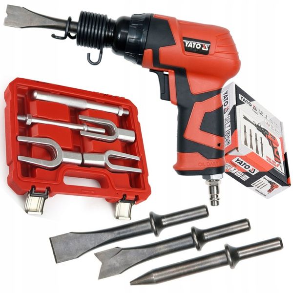 YATO KPL. MŁOTEK PNEUMATYCZNY DO SWORZNI DRĄŻKÓW PRZEGUBÓW DO RDZY +4 DŁUTA zdjęcie 11