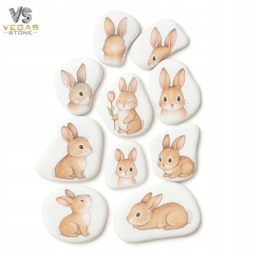 KAMIENIE DO MALOWANIA DLA DZIECI BIAŁE PŁASKIE 4-6CM GŁADKIE ZESTAW na Arena.pl