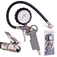 pistolet do pompowania kół z dużym manometrem masywna końcówka max 12 bar