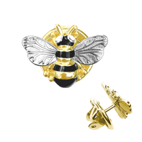 MINET Pozłacana srebrna broszka PSZCZOŁA