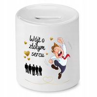 Skarbonka Prezent Dla Wójta O Złotym Sercu Z Nadrukiem Ze Zdjęciem Z Nadruk