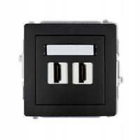 2 x 2 x GNIAZDO HDMI 2.0 PODWÓJNE KARLIK DECO CZARNY MAT
